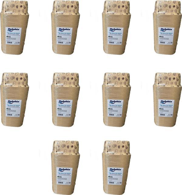 Dolphin Muffin Kare Kağıt Kraft Desenli Sarı Kek Kalıbı Kapsülü Kabı - 50 Adetlik 10 Paket - Image 1