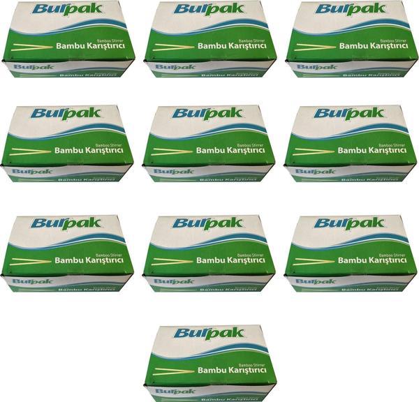 Burpak Tahta Ahşap Bambu Çay Kahve Karıştırıcı Çubuk Kaşık - 11 Cm. - 400 Adetlik 10 Paket - Image 1