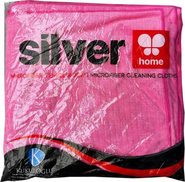 Silver Home Kareli Mikrofiber Temizlik Toz Cam Bezi -55 Gr. -300 Kalite -40x40 Cm. -20 Adetlik Paket - Image 1