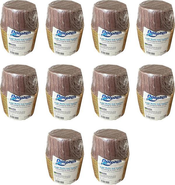 Dolphin Muffin Kağıt Karton Altın Kahve Cupcake Kek Kalıbı Kapsülü Kabı - 25 Adetlik 10 Paket - Image 1