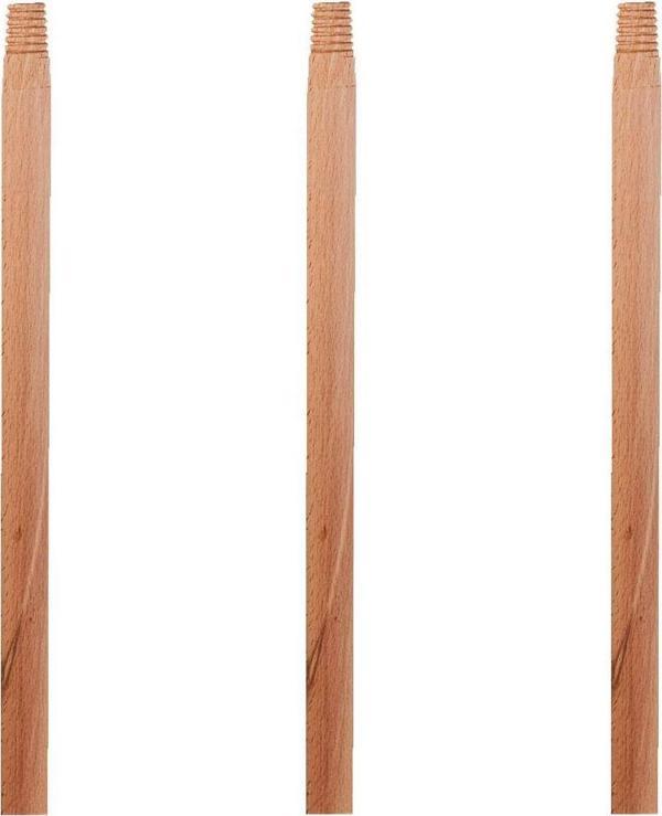 Gürgen Ahşap Vidalı Fırça Faraş Çeksil Süpürge Sap Sapı - 120 Cm. - 3 Adet - Image 1
