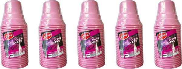Roll-Up Party Dreams Parti Davet Piknik Renkli Plastik Sert Mika Bardak - Pembe - 25'li 5 Paket  - Image 1