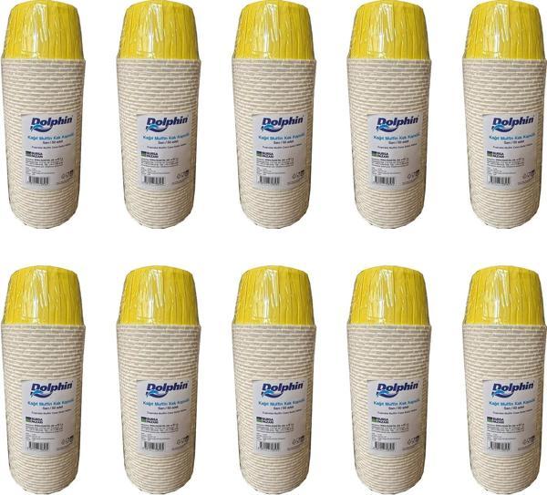 Dolphin Muffin Kağıt Karton Desenli Cupcake Kek Kalıbı Kapsülü Kabı - Sarı - 50 Adetlik 10 Paket - Image 1