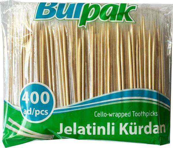 Burpak Jelatinli / Poşetli Ahşap Kürdan - 400 Adetlik Paket - Image 1