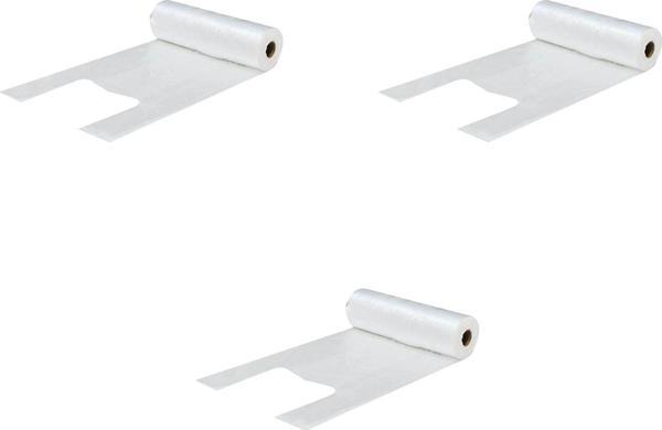 Rulo Şeffaf Market Poşet Torba - Hışır Atlet Poşet - Büyük Boy - 200 Adetlik 3 Rulo - Image 1