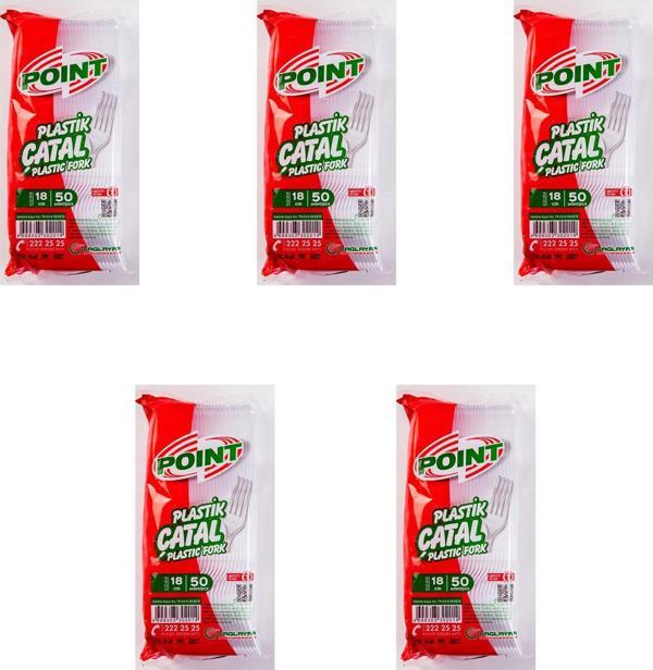 Point Plastik Lüx Şeffaf Çatal - 18 Cm. - 3.2 Gr. - 50 Adetlik 5 Paket - Image 1