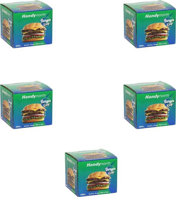 Handynorm Hamburger Burger Pide Tost Sandviç Kılıfı Poşeti - 12.5x12.5 Cm. - 2000 Adetlik 5 Kutu   - Image 1