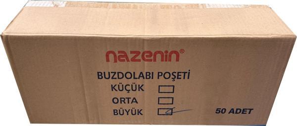 Nazenin Düz Kilitsiz Şeffaf Büyük Boy Buzdolabı Yemek Gıda Poşeti Torbası- 30x45 Cm. -20'li 50 Paket - Image 1