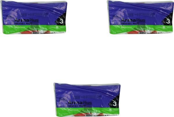 ArmaPlus Takviyeli Kalın Baskılı Beyaz Çanta Poşet Torba - 3 No - 33x45 Cm. - 50 Adetlik 3 Paket - Image 1