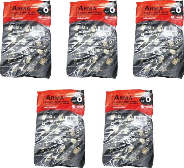 Arma Baskılı Mini Blok Poşet Torba - No : 0 - 20x30 Cm. - Siyah - 100 Adetlik 5 Paket - Image 1