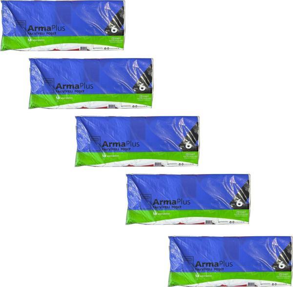 ArmaPlus Takviyeli Kalın Baskılı Beyaz Çanta Poşet Torba - 6 No - 60x70 Cm. - 50 Adetlik 5 Paket - Image 1