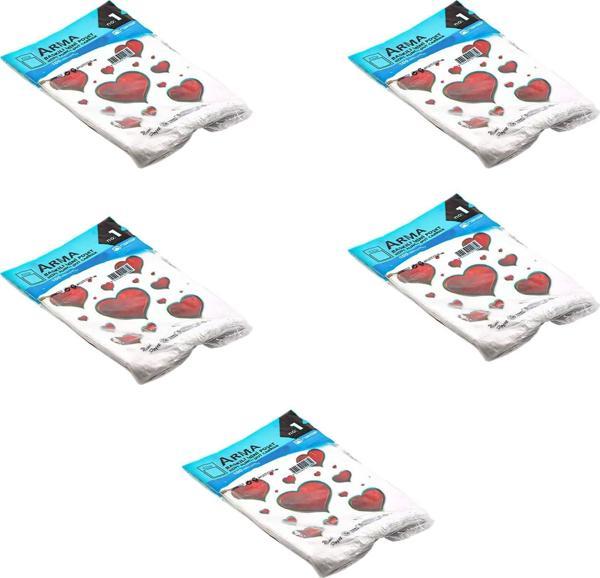 Arma Baskılı Mini Blok Poşet Torba - No : 1 - 22x35 Cm. - Beyaz - 100 Adetlik 5 Paket - Image 1