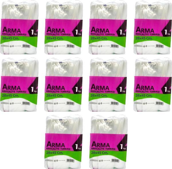 Naksan Arma Şeffaf Naylon 4 lük 28x45 Cm. Bakkaliye Poşeti Torbası - 1 Kg. - Ort. 115 Adet - 10 Paket - Image 1