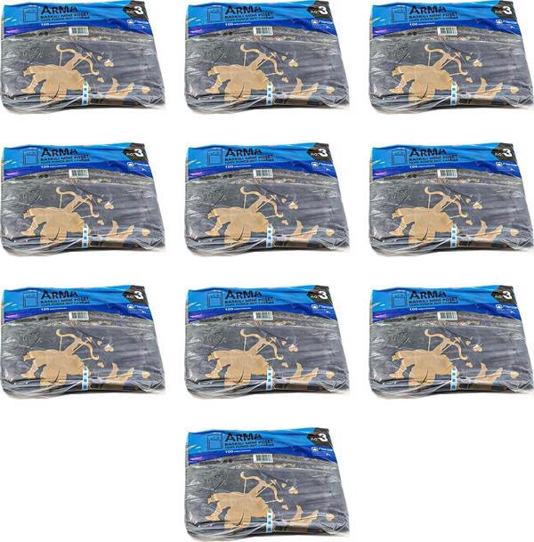 Arma Baskılı Mini Blok Poşet Torba - No : 3 - 30x50 Cm. - Siyah - 100 Adetlik 10 Paket - Image 1