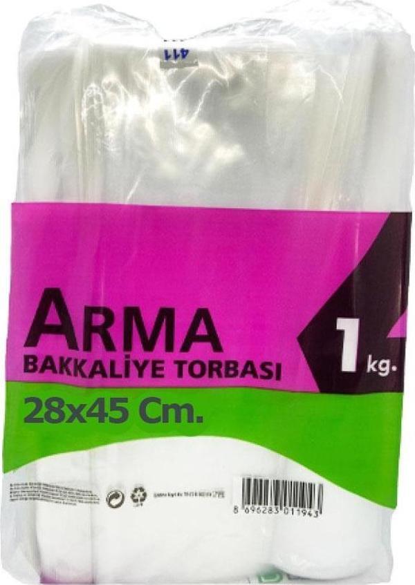 Naksan Arma Şeffaf Naylon 4 lük 28x45 Cm. Bakkaliye Poşeti Torbası - 1 Kg. - Ort. 115 Adet - 1 Paket - Image 1