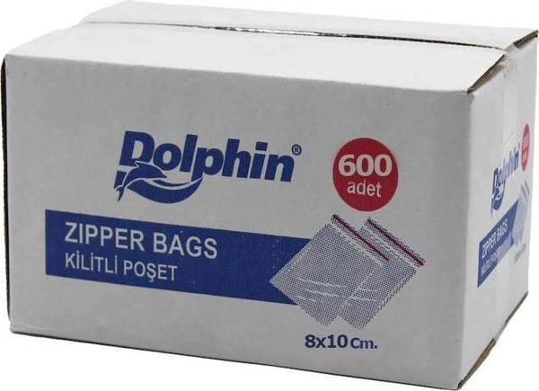 Dolphin Kilitli Şeffaf Buzdolabı Kilitli Saklama Poşeti Torba - 8x10 Cm. - 1000 Adetlik Kutu - Image 1