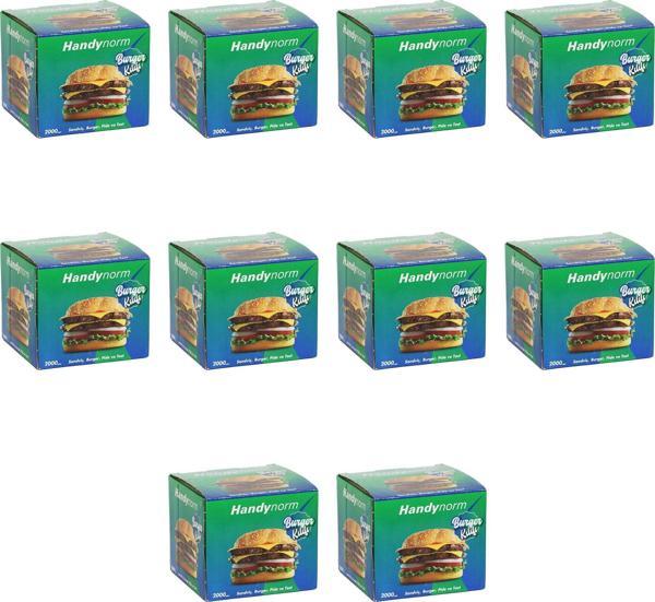 Handynorm Hamburger Burger Pide Tost Sandviç Kılıfı Poşeti - 12.5x12.5 Cm. - 2000 Adetlik 10 Kutu   - Image 1