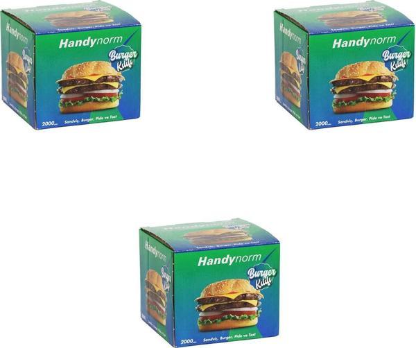 Handynorm Hamburger Burger Pide Tost Sandviç Kılıfı Poşeti - 12.5x12.5 Cm. - 2000 Adetlik 3 Kutu   - Image 1