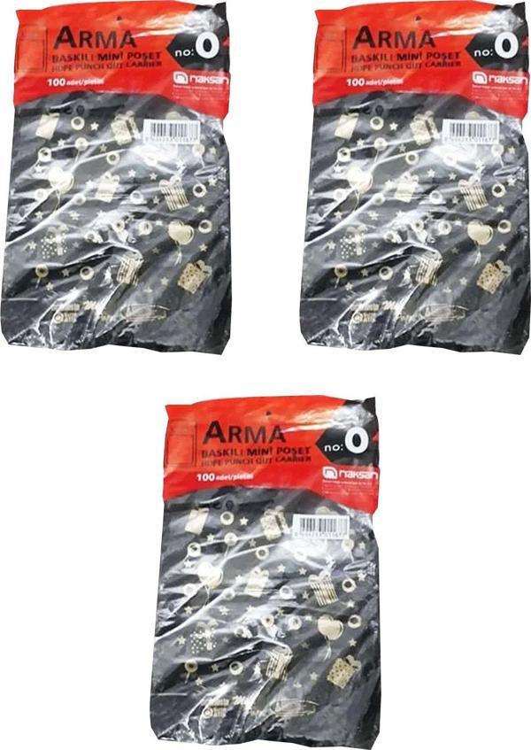 Arma Baskılı Mini Blok Poşet Torba - No : 0 - 20x30 Cm. - Siyah - 100 Adetlik 3 Paket - Image 1