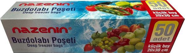 Nazenin Düz Kilitsiz Şeffaf Küçük Boy Buzdolabı Yemek Gıda Poşeti Torbası- 20x30 Cm. - 50'li Paket - Image 1