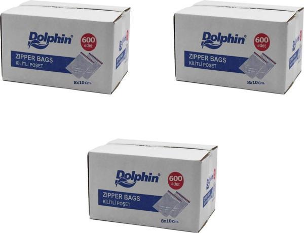 Dolphin Kilitli Şeffaf Buzdolabı Kilitli Saklama Poşeti Torba - 8x10 Cm. - 1000 Adetlik 3 Kutu - Image 1