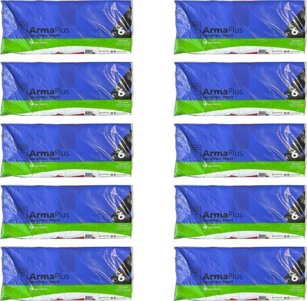 ArmaPlus Takviyeli Kalın Baskılı Beyaz Çanta Poşet Torba - 6 No - 60x70 Cm. - 50 Adetlik 10 Paket - Image 1