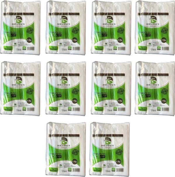 Doğanpack Şeffaf Naylon 2 lik 23x36 Cm. Bakkaliye Poşeti Torbası - 1 Kg. - Ort. 190 Adet - 10 Paket - Image 1