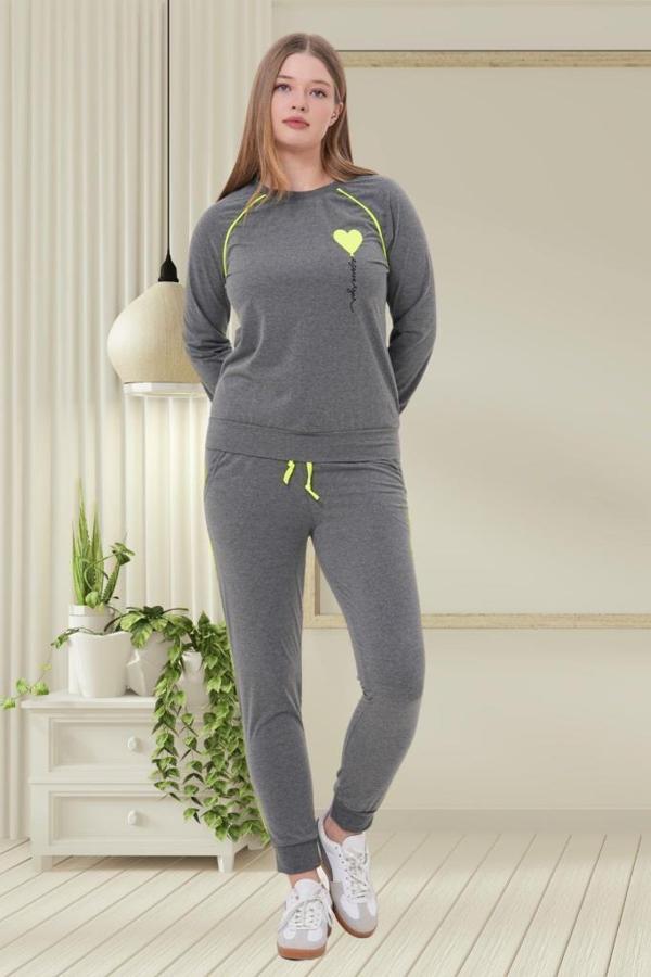 Mecit 6200 Bayan Füme Spor Uzun Kollu Pijama Takımı - Image 1