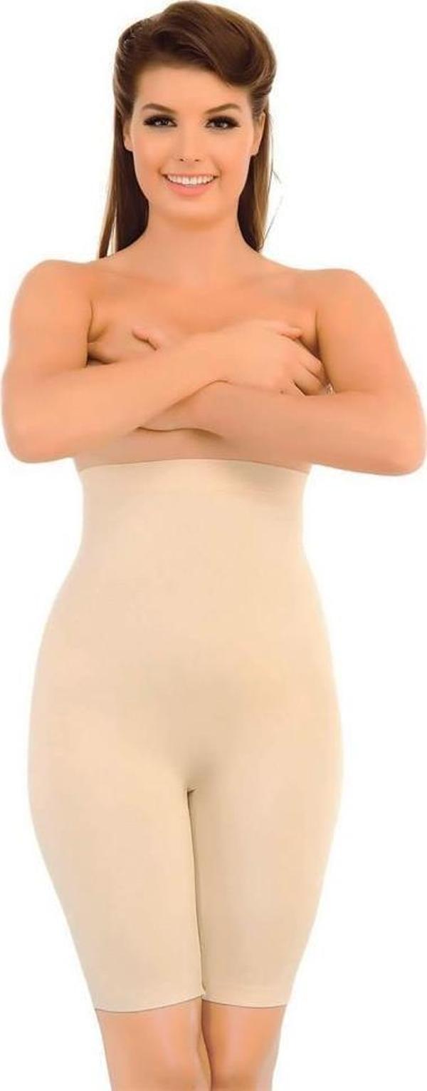 Özlem Bayan Seamless Diz Üstü Paçalı Yüksek Bel Korse 3003 - Image 1