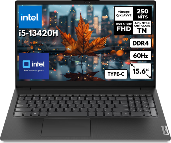 Lenovo V15 G4 i5-13420H 8 GB 2 TBSSD UHD Graphics 15.6" FHD Windows 10 Pro Notebook 83A1008TTRHMF53 - Image 1