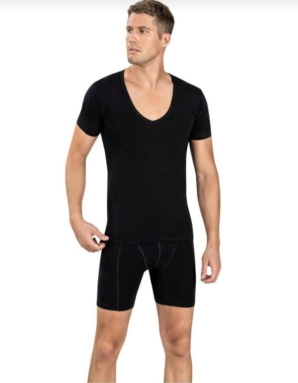 JİBER 213 ERKEK V YAKA YARIM KOL LİKRALI ATLET 6 ADET - Image 1