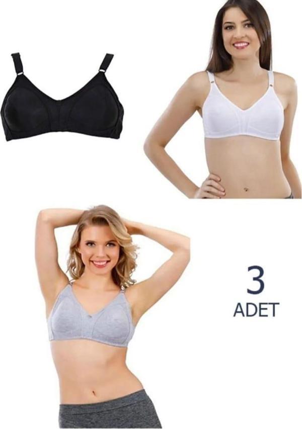 LİZA 539 KADIN PENYE TOPARLAYICI BATTAL KARIŞIK RENKLİ SÜTYEN 3 ADET - Image 1