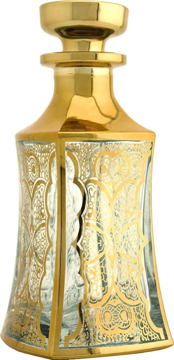 Parfüm Esans Cam Şişesi Gold Boş Esans Cam Şişesi Dekorotif Vitrin Şişesi 150 Ml. X009-150ML-2 - Image 1