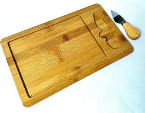 Büro Ev Ofis Atıştırma Keyfi için Ahşap Bambu Yapım Peynir Çerez Sunum Tabağı - Image 1