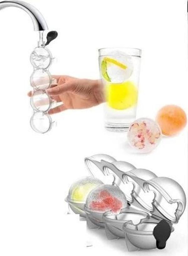Büro Ev Ofis Buzdolabı için 4BÖLME Yuvarlak Küre Tip Buz Topu Kalıbı - Image 1