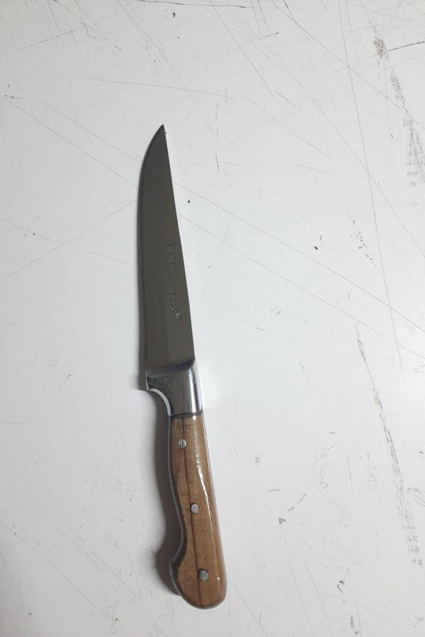 Büro Ev Ofis Mutfağı için 29CM Ahşap Saplı Metalik Korumalı Bıçak Mutfak Bıçağı - Image 1