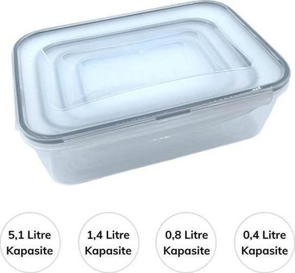 Büro Ev Ofis Mutfağı için 4BOY Plastik İç İçe Geçen Sızdırmaz Kapak Saklama Seti - Image 1