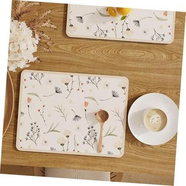 Büro Ev Ofis Sofra Keyfi için Tekli 40x30CM Çiçekli Kaymaz Amerikan Servisi Matı - Image 1