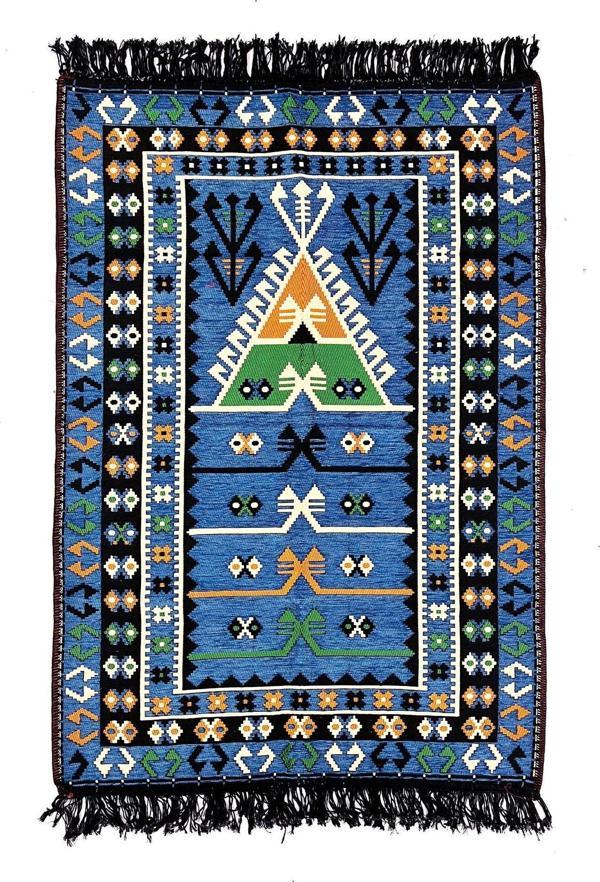 Shark Anadolu Seccade Kilim 12 Mavi - Image 1