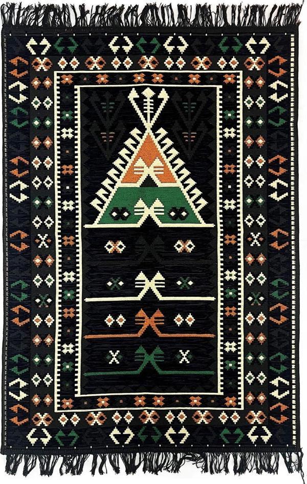 Shark Anadolu Seccade Kilim 16 Siyah - Image 1