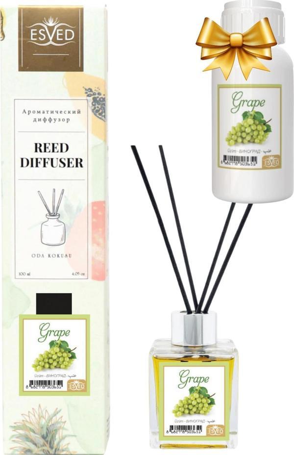 Üzüm Kokusu 100 Ml Çubuklu Oda Kokusu Yedek Dolum Şişesi Hediyeli - Image 1