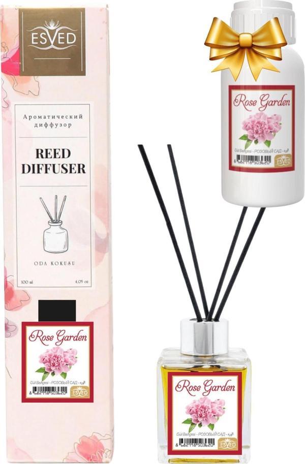 Gül Bahçesi Kokusu 100 Ml Çubuklu Oda Kokusu Yedek Dolum Şişesi Hediyeli - Image 1