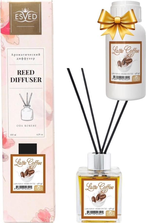 Latte Kahve Kokusu 100 Ml Çubuklu Oda Kokusu Yedek Dolum Şişesi Hediyeli - Image 1
