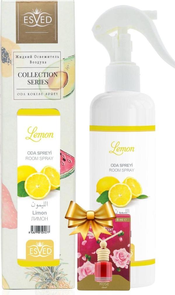 Limon Kokusu Sprey 400Ml. Gül Kokusu Araba Kokusu 8Ml. Hediyeli - Image 1