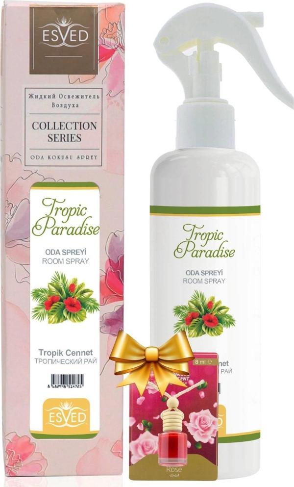 Tropik Cennet Kokusu Sprey 400Ml. Gül Araba Kokusu 8Ml. Hediyeli - Image 1