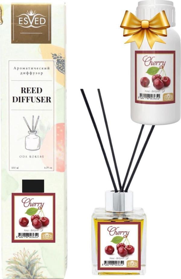 Kiraz Kokusu 100 Ml Çubuklu Oda Kokusu Yedek Dolum Şişesi Hediyeli - Image 1
