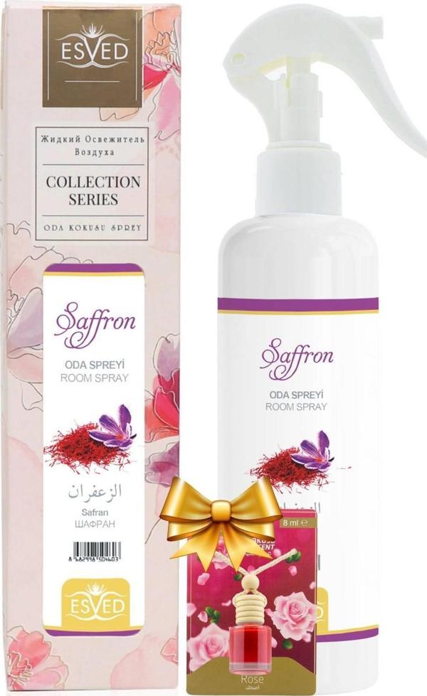 Safran Kokusu Sprey 400Ml. Gül Kokusu Araba Kokusu 8Ml. Hediyeli - Image 1