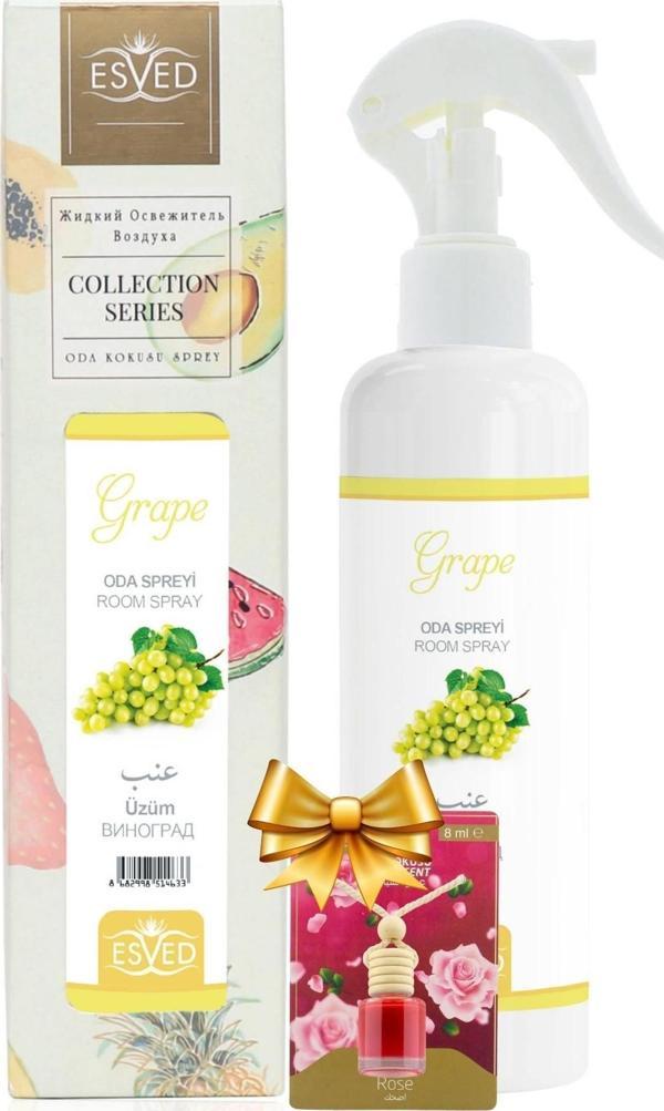 Üzüm Kokusu Sprey 400Ml. Gül Kokusu Araba Kokusu 8Ml. Hediyeli - Image 1