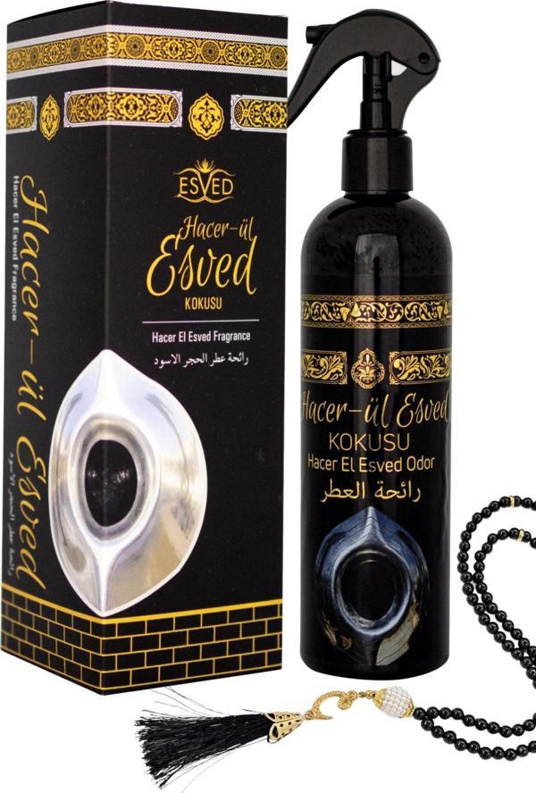 Hacerül Esved Kokusu 400 Ml Sprey Kabe Kokulu İnci Görünümlü Plastik Siyah Tesbih Hediyeli - Image 1