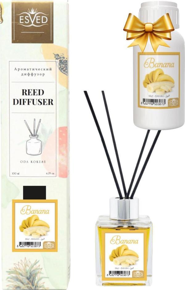 Muz Kokusu 100 Ml Çubuklu Oda Kokusu Yedek Dolum Şişesi Hediyeli - Image 1